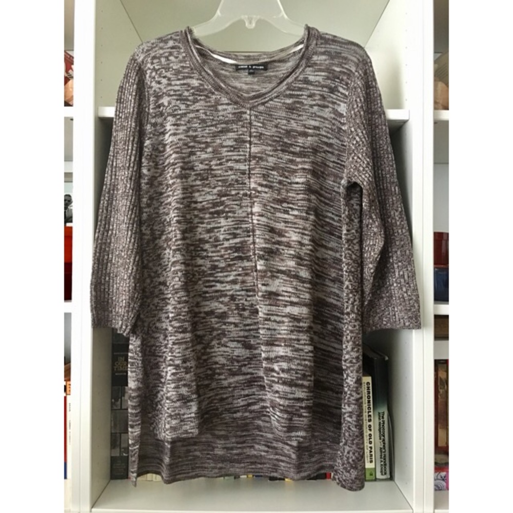 NWOT Cable & Gauge brown marbled knit, size XL